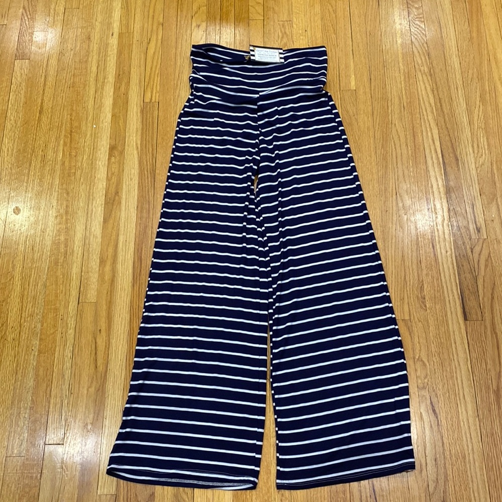 Navy striped pants